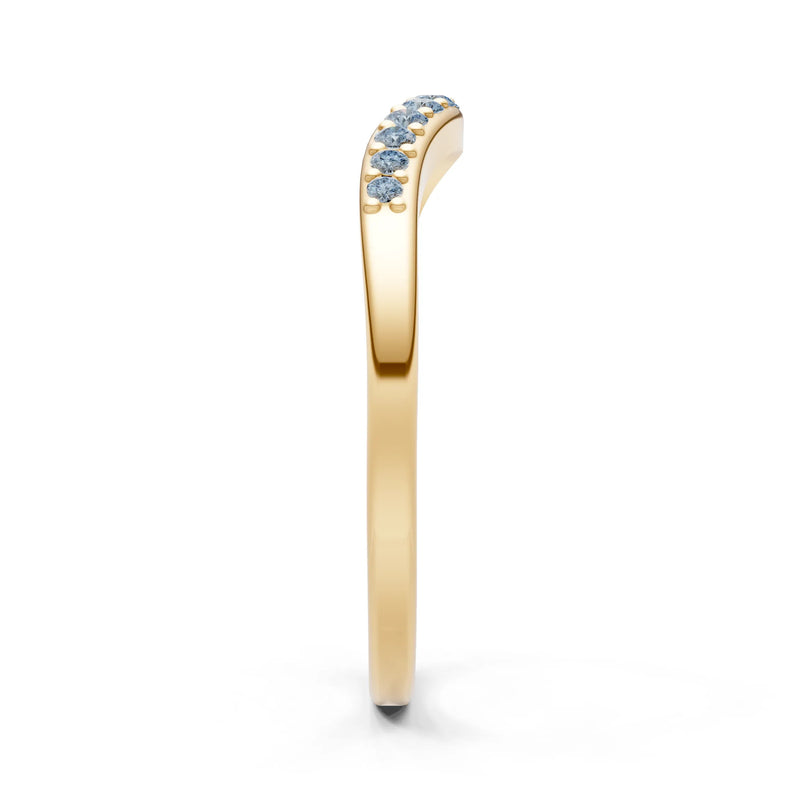 Aquamarine Graduating Gemstone Curved Stacking Band