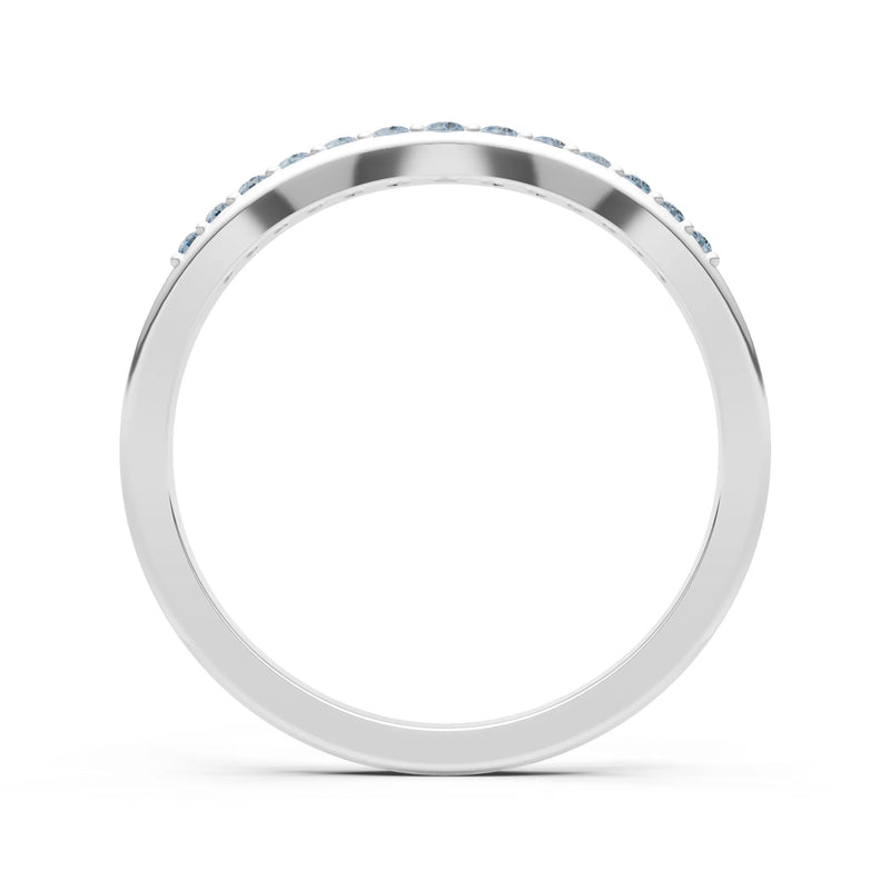 Aquamarine Graduating Gemstone Curved Stacking Band