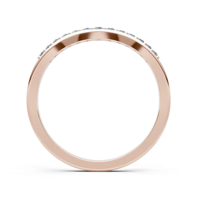 Aquamarine Graduating Gemstone Curved Stacking Band