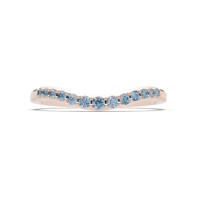 Aquamarine Graduating Gemstone Curved Stacking Band