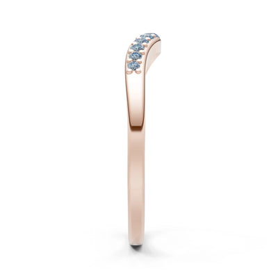 Aquamarine Graduating Gemstone Curved Stacking Band