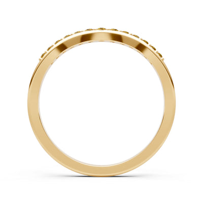 Citrine Graduating Gemstone Curved Stacking Band