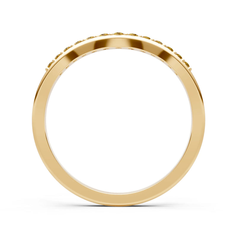 Citrine Graduating Gemstone Curved Stacking Band