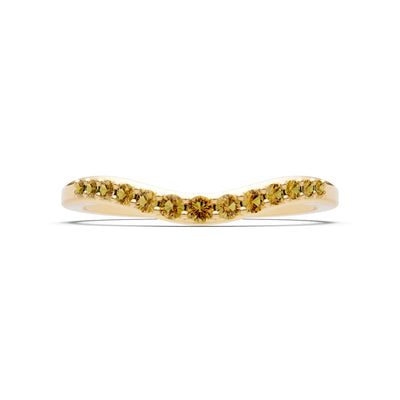 Citrine Graduating Gemstone Curved Stacking Band