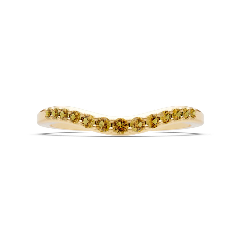 Citrine Graduating Gemstone Curved Stacking Band