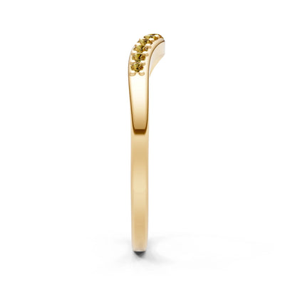 Citrine Graduating Gemstone Curved Stacking Band