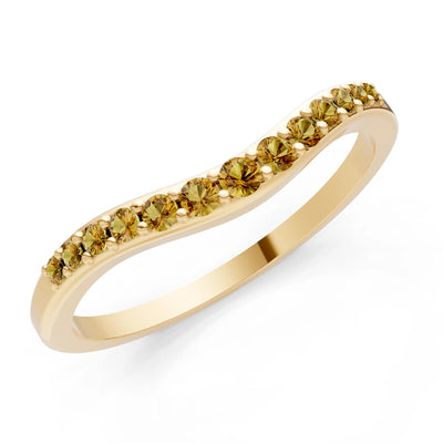 Citrine Graduating Gemstone Curved Stacking Band