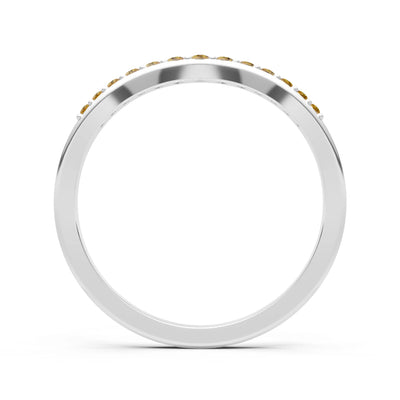 Citrine Graduating Gemstone Curved Stacking Band