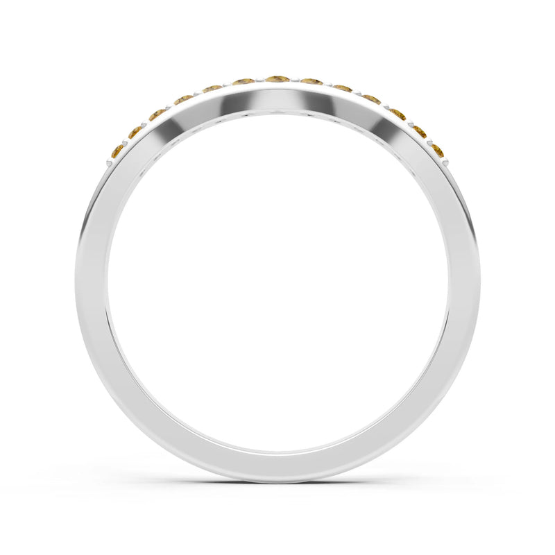 Citrine Graduating Gemstone Curved Stacking Band