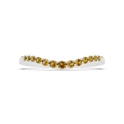 Citrine Graduating Gemstone Curved Stacking Band