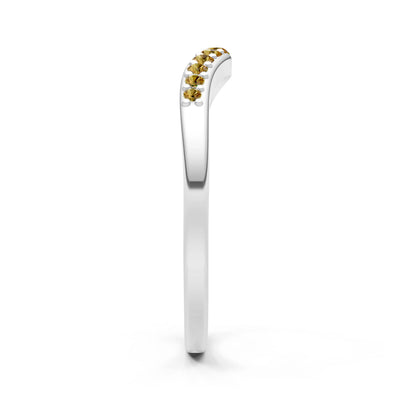Citrine Graduating Gemstone Curved Stacking Band