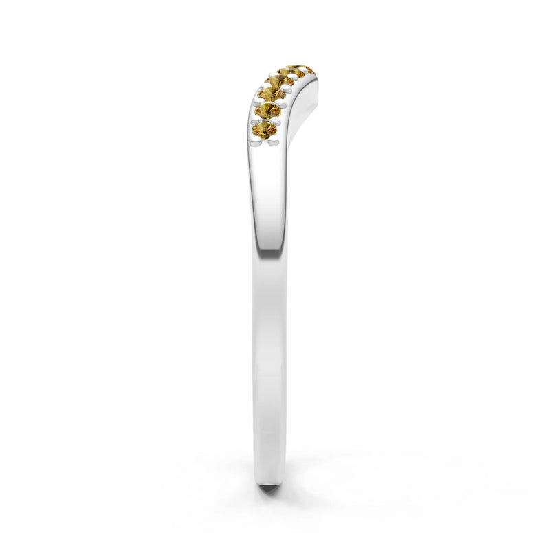 Citrine Graduating Gemstone Curved Stacking Band