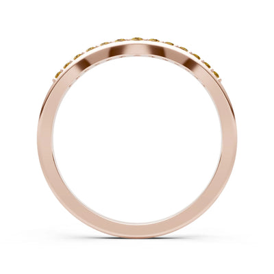 Citrine Graduating Gemstone Curved Stacking Band