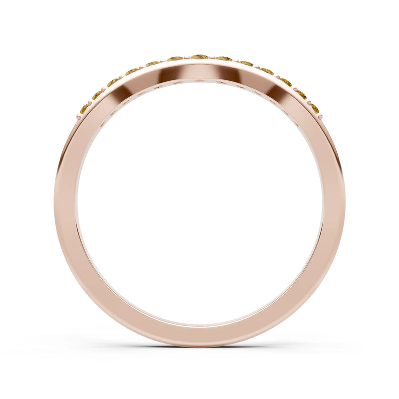Citrine Graduating Gemstone Curved Stacking Band