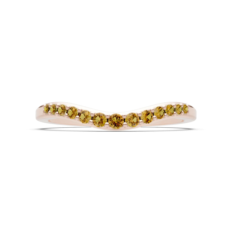 Citrine Graduating Gemstone Curved Stacking Band