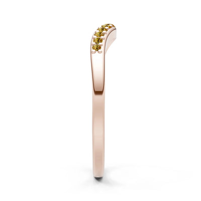 Citrine Graduating Gemstone Curved Stacking Band