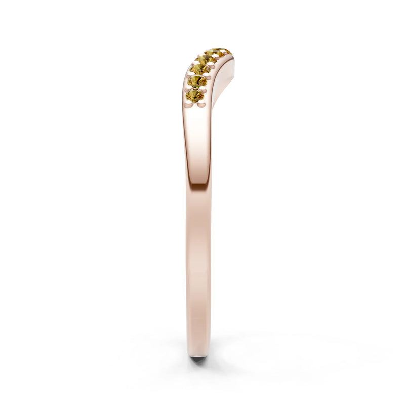 Citrine Graduating Gemstone Curved Stacking Band
