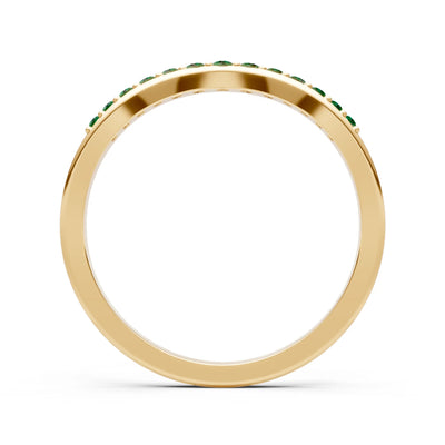 Emerald Graduating Gemstone Curved Stacking Band