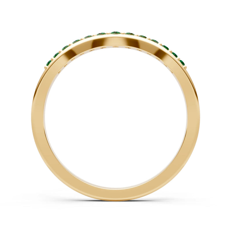 Emerald Graduating Gemstone Curved Stacking Band