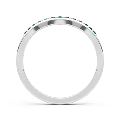 Emerald Graduating Gemstone Curved Stacking Band