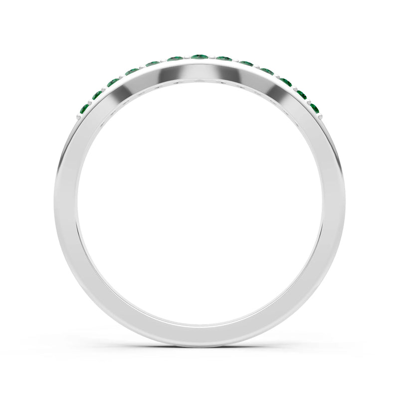 Emerald Graduating Gemstone Curved Stacking Band