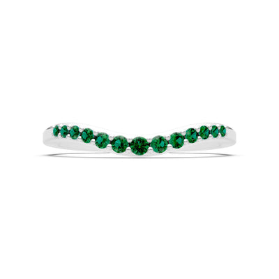 Emerald Graduating Gemstone Curved Stacking Band