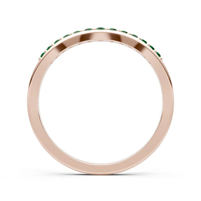 Emerald Graduating Gemstone Curved Stacking Band