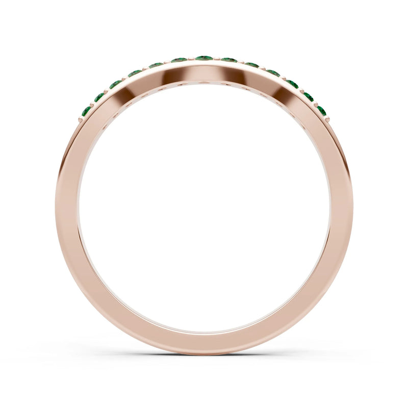 Emerald Graduating Gemstone Curved Stacking Band