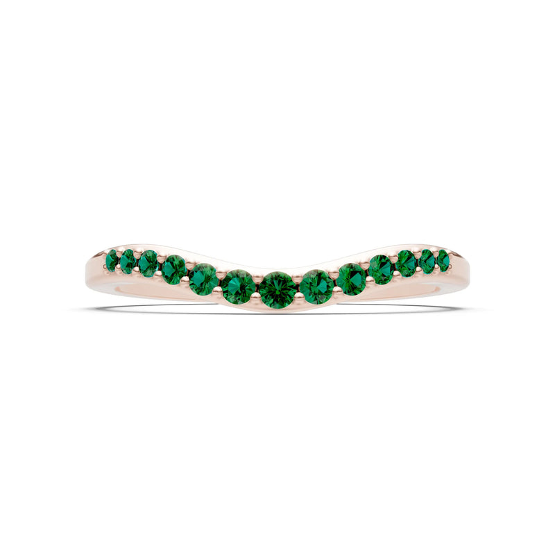 Emerald Graduating Gemstone Curved Stacking Band