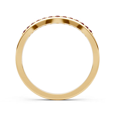 Garnet Graduating Gemstone Curved Stacking Band
