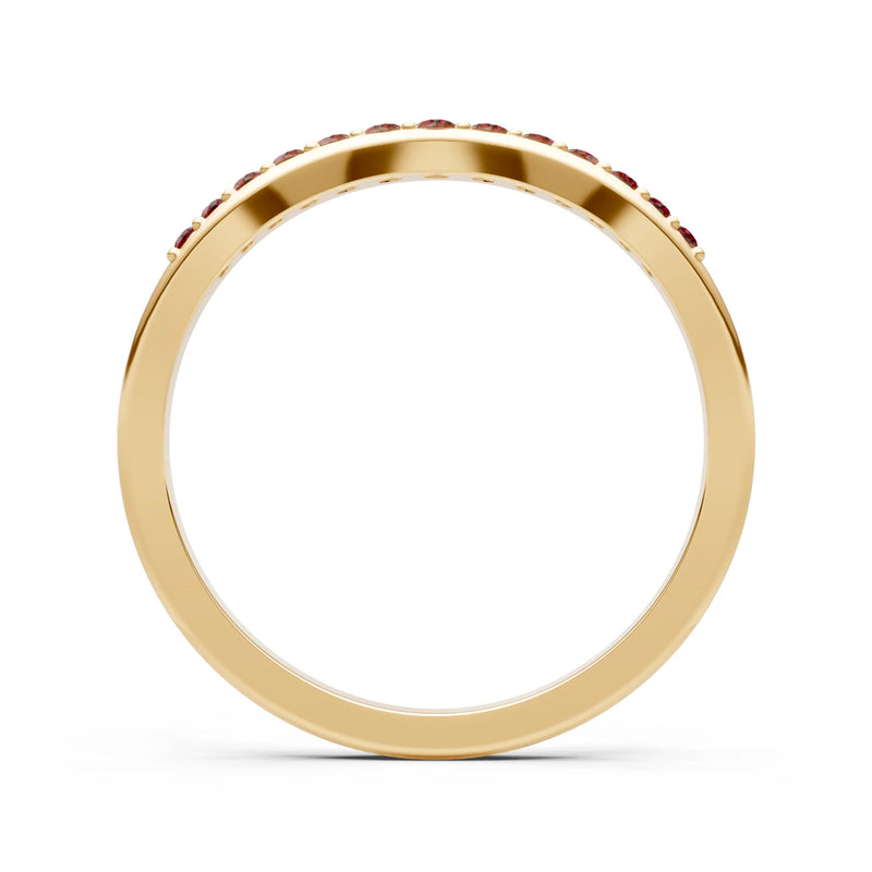 Garnet Graduating Gemstone Curved Stacking Band