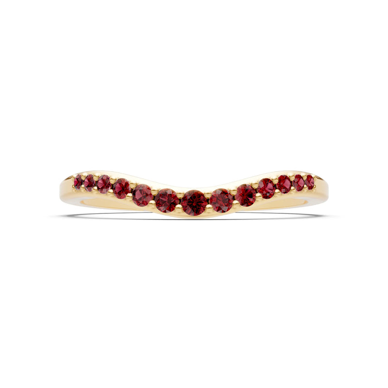 Garnet Graduating Gemstone Curved Stacking Band