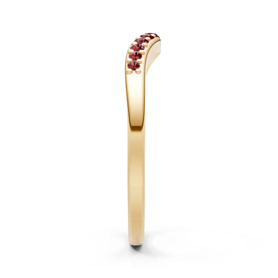 Garnet Graduating Gemstone Curved Stacking Band