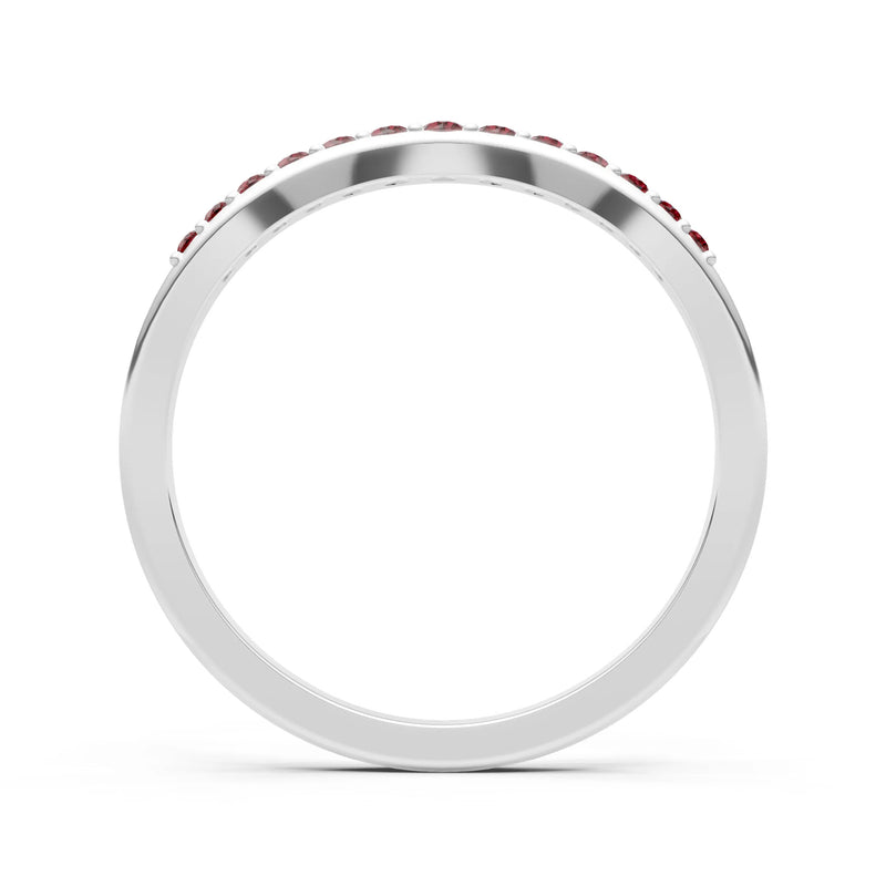 Garnet Graduating Gemstone Curved Stacking Band
