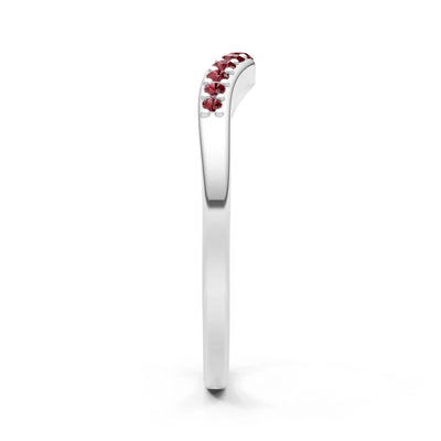 Garnet Graduating Gemstone Curved Stacking Band
