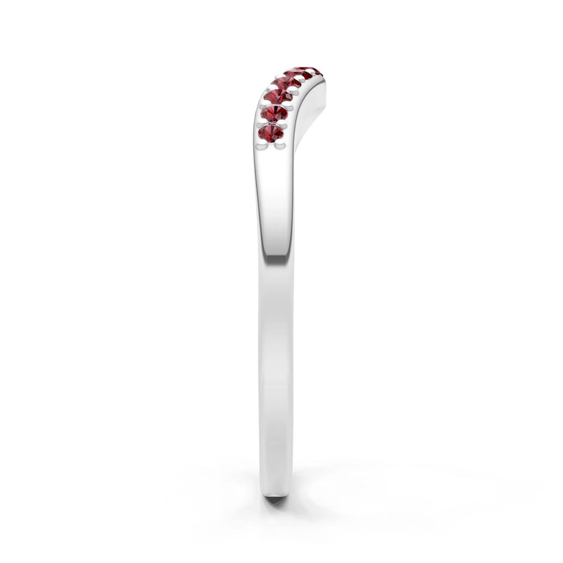 Garnet Graduating Gemstone Curved Stacking Band