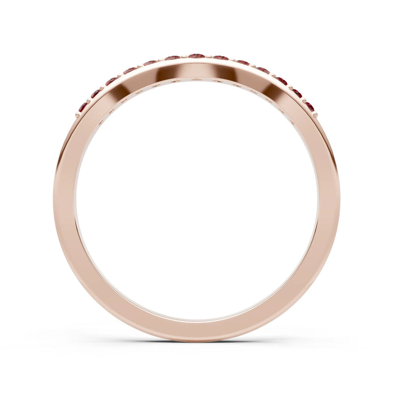 Garnet Graduating Gemstone Curved Stacking Band