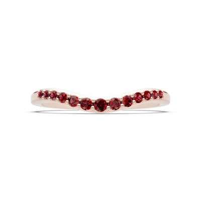 Garnet Graduating Gemstone Curved Stacking Band