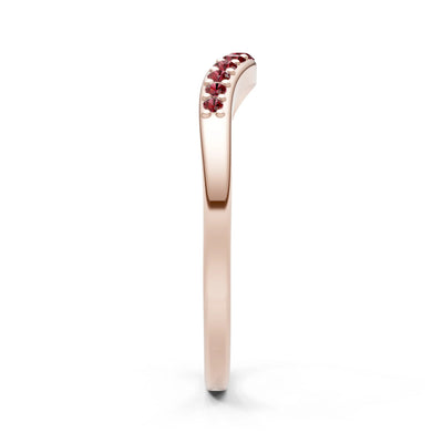 Garnet Graduating Gemstone Curved Stacking Band
