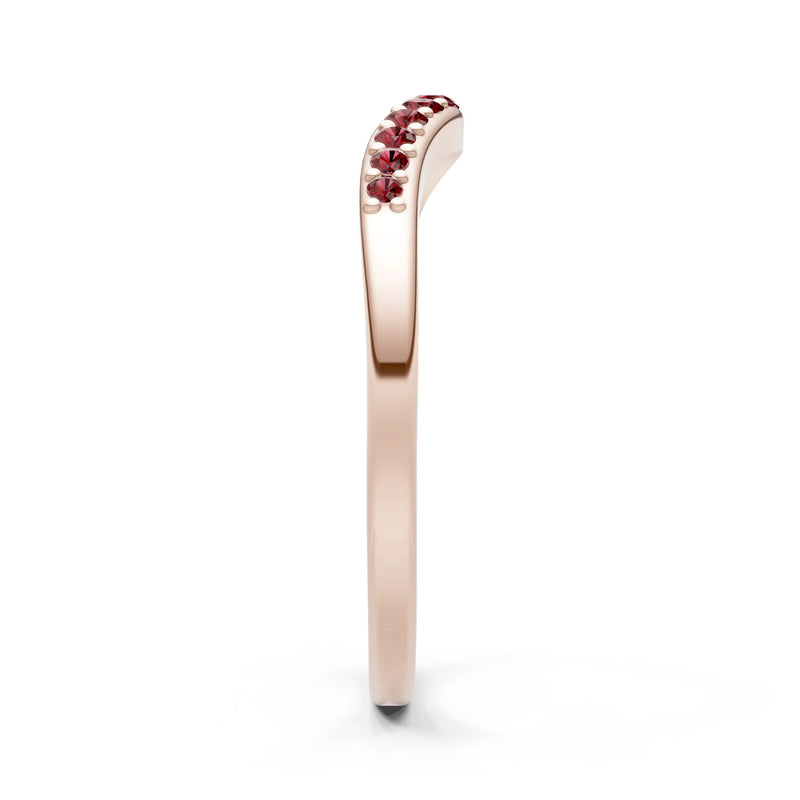 Garnet Graduating Gemstone Curved Stacking Band