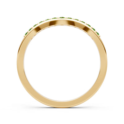 Peridot Graduating Gemstone Curved Stacking Band