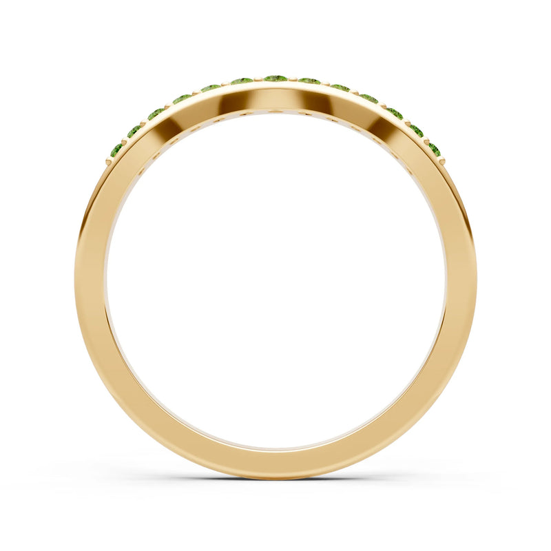 Peridot Graduating Gemstone Curved Stacking Band