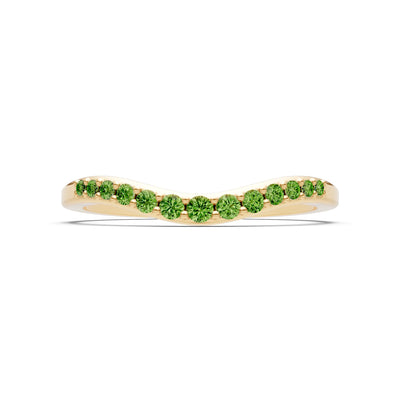 Peridot Graduating Gemstone Curved Stacking Band