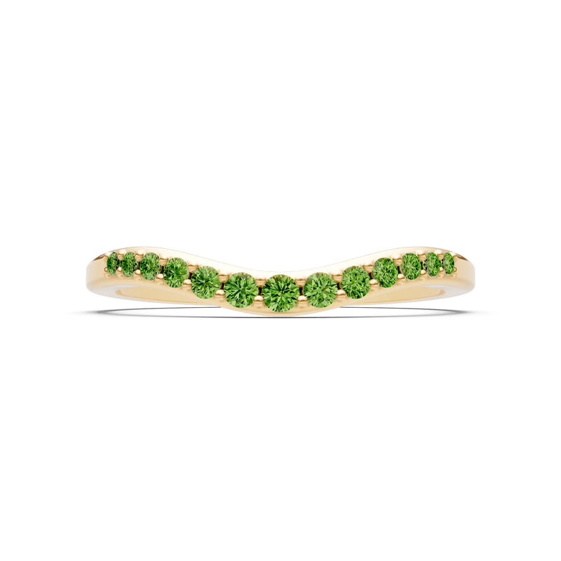 Peridot Graduating Gemstone Curved Stacking Band