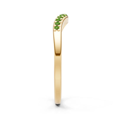 Peridot Graduating Gemstone Curved Stacking Band