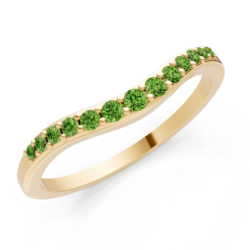 Peridot Graduating Gemstone Curved Stacking Band