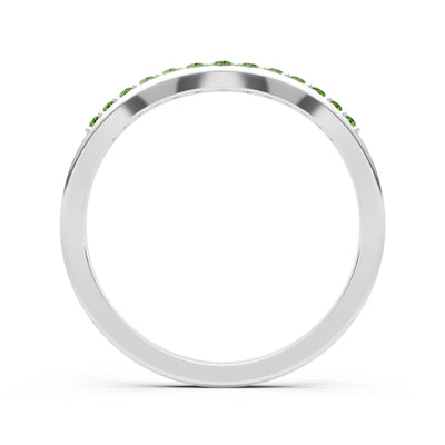 Peridot Graduating Gemstone Curved Stacking Band