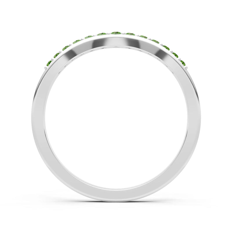 Peridot Graduating Gemstone Curved Stacking Band