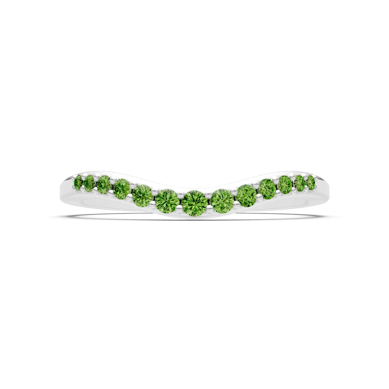 Peridot Graduating Gemstone Curved Stacking Band