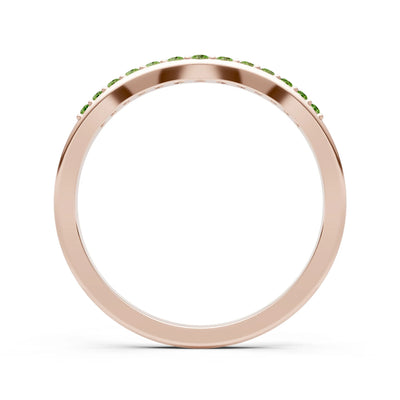 Peridot Graduating Gemstone Curved Stacking Band